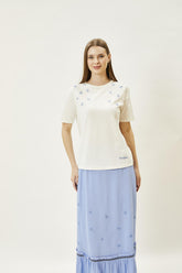 Nakış Detaylı Kısa Kollu Tişört